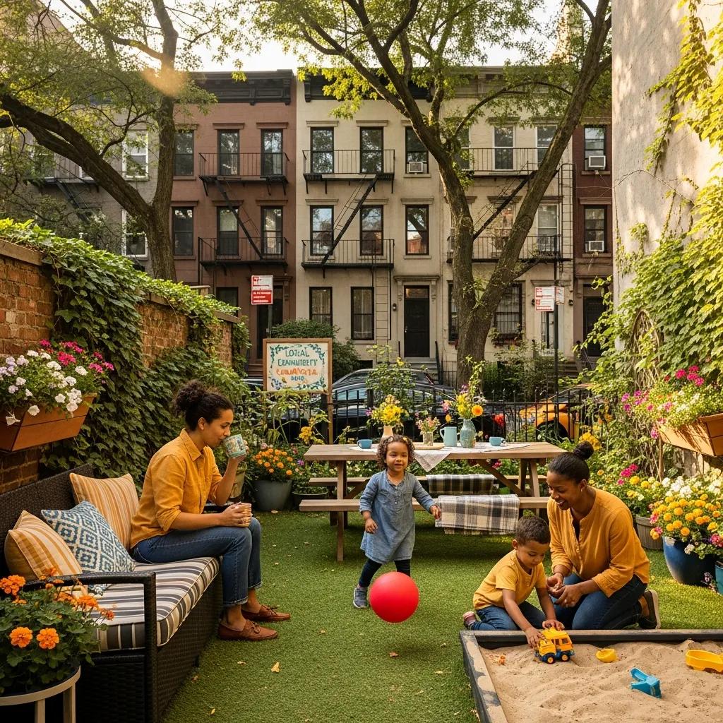 Cozy home in an affordable Brooklyn neighborhood with a family enjoying outdoor space