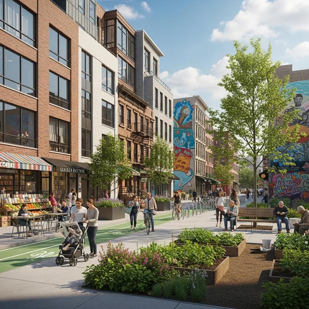 Vibrant Brooklyn neighborhood showcasing new developments and community engagement